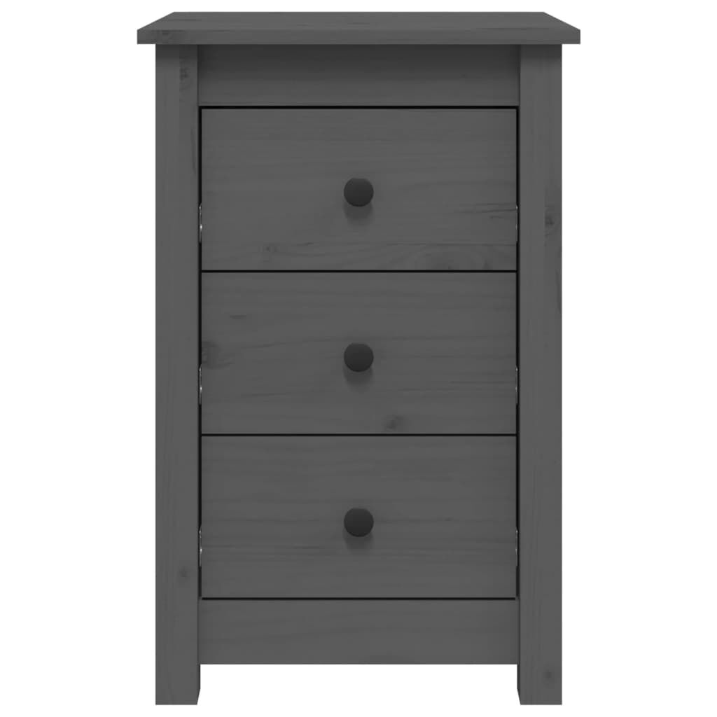 vidaXL Κομοδίνο Γκρι 40 x 35 x 61,5 εκ. από Μασίφ Ξύλο Πεύκου
