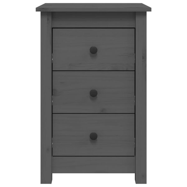 vidaXL Κομοδίνο Γκρι 40 x 35 x 61,5 εκ. από Μασίφ Ξύλο Πεύκου
