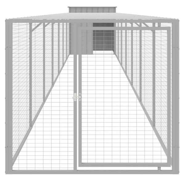 vidaXL Κοτέτσι με Περίβολο Αν. Γκρι 110x813x110 εκ. Γαλβαν. Χάλυβας