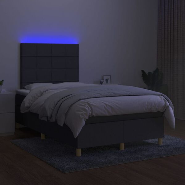 vidaXL &Kappa;&rho;&epsilon;&beta;ά&tau;&iota; Boxspring &mu;&epsilon; &Sigma;&tau;&rho;ώ&mu;&alpha; & LED &Sigma;&kappa;.&Gamma;&kappa;&rho;&iota; 120x200 &epsilon;&kappa; &Upsilon;&phi;&alpha;&sigma;&mu;ά&tau;&iota;&nu;&omicron;