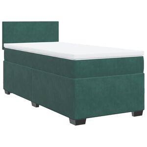 vidaXL Κρεβάτι Boxspring με Στρώμα Σκούρο Πράσινο 80x200 εκ. Βελούδινο