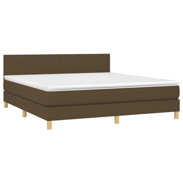 vidaXL &Kappa;&rho;&epsilon;&beta;ά&tau;&iota; Boxspring &mu;&epsilon; &Sigma;&tau;&rho;ώ&mu;&alpha; & LED &Sigma;&kappa;.&Kappa;&alpha;&phi;έ 180x200&epsilon;&kappa;. &Upsilon;&phi;&alpha;&sigma;&mu;ά&tau;&iota;&nu;&omicron;