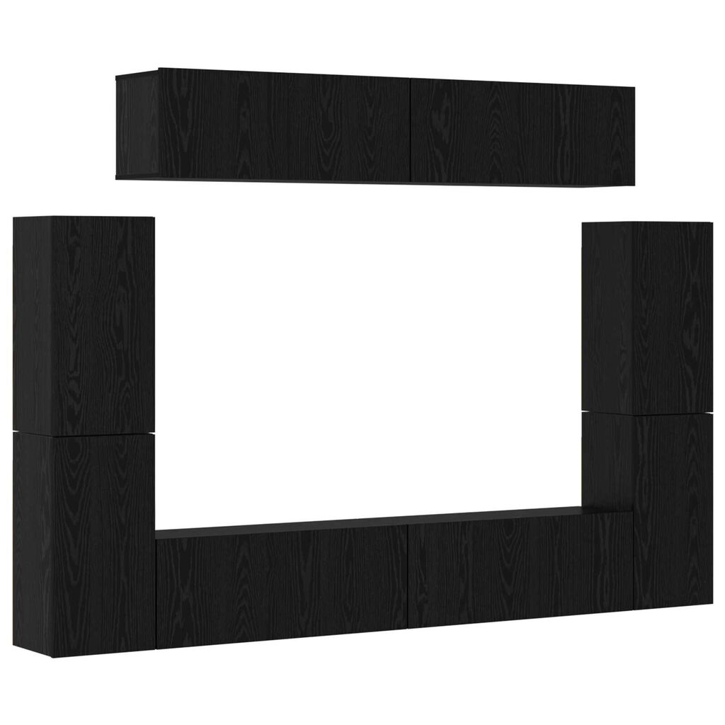vidaXL Σετ επίπλου τηλεόρασης 8 pcs Μαύρη Δρυς 80 x 30 x 30.5 εκ