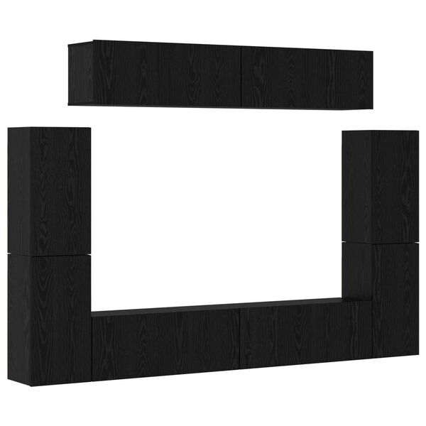 vidaXL Σετ επίπλου τηλεόρασης 8 pcs Μαύρη Δρυς 80 x 30 x 30.5 εκ