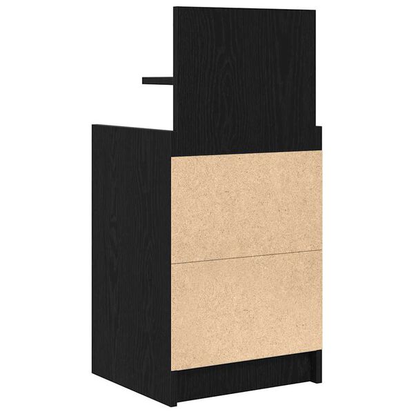vidaXL Κομοδίνα με 2 συρτάρια 2 τεμάχια Μαύρο 38x34x80 εκ.