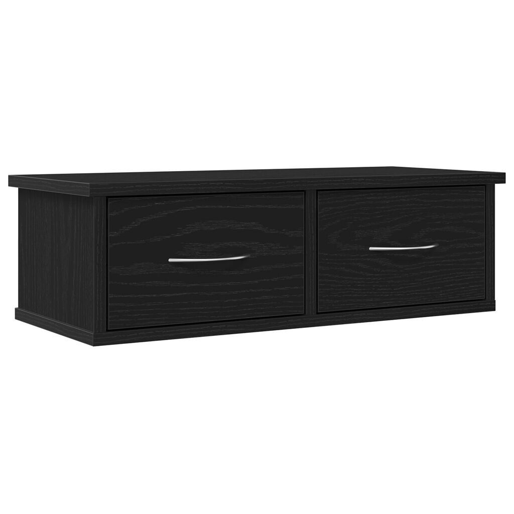 VidaXL Επιτοίχιο Ράφι Συρταριού Μαύρη Δρυς 60x26x18,5εκ Επεξεργασμένο Ξύλο