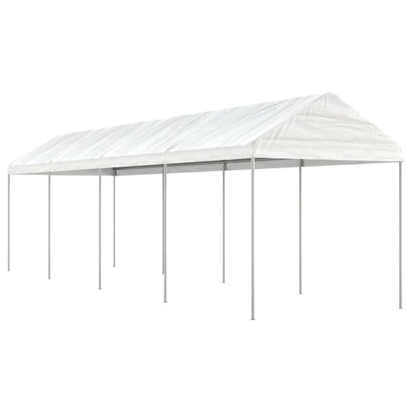 vidaXL Κιόσκι με Τέντα Λευκό 8,92 x 2,28 x 2,69 μ. από Πολυαιθυλένιο