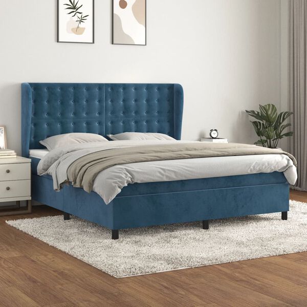 vidaXL &Kappa;&rho;&epsilon;&beta;ά&tau;&iota; Boxspring &mu;&epsilon; &Sigma;&tau;&rho;ώ&mu;&alpha; &Sigma;&kappa;&omicron;ύ&rho;&omicron; &Mu;&pi;&lambda;&epsilon; 160x200 &epsilon;&kappa;. &Beta;&epsilon;&lambda;&omicron;ύ&delta;&iota;&nu;&omicron;