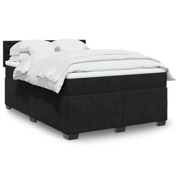 vidaXL &Kappa;&rho;&epsilon;&beta;ά&tau;&iota; Boxspring &mu;&epsilon; &Sigma;&tau;&rho;ώ&mu;&alpha; &Mu;&alpha;ύ&rho;&omicron; 140x190 &epsilon;&kappa;. &Beta;&epsilon;&lambda;&omicron;ύ&delta;&iota;&nu;&omicron;