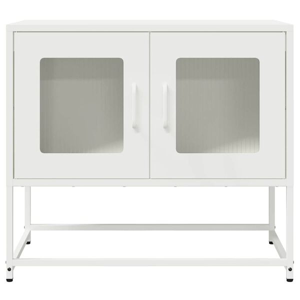 ντουλάπι τηλεόρασης vidaXL Λευκό 68x39x60,5cm από χάλυβα ψυχρής έλασης