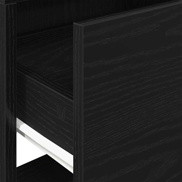 vidaXL Κομοδίνο με συρτάρι Μαύρη βελανιδιά 51x31x47 cm