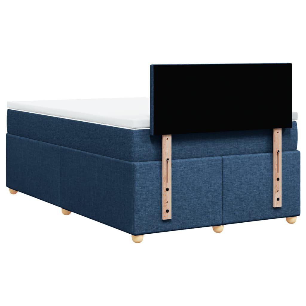 vidaXL Κρεβάτι Boxspring με Στρώμα Μπλε 120x190 εκ. Υφασμάτινο