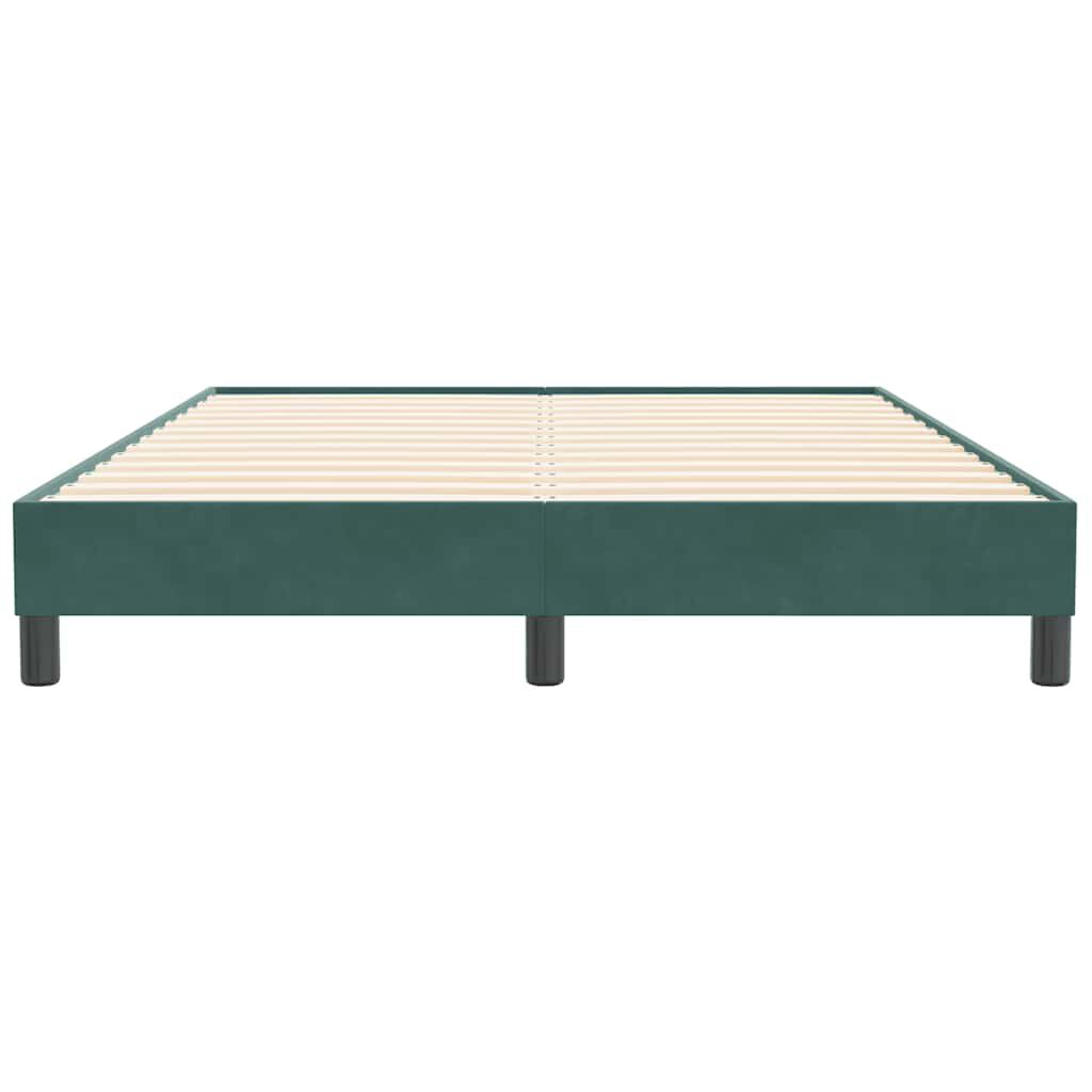 vidaXL Box Spring Κρεβάτι χωρίς στρώμα Σκούρο πράσινο Βελούδινο