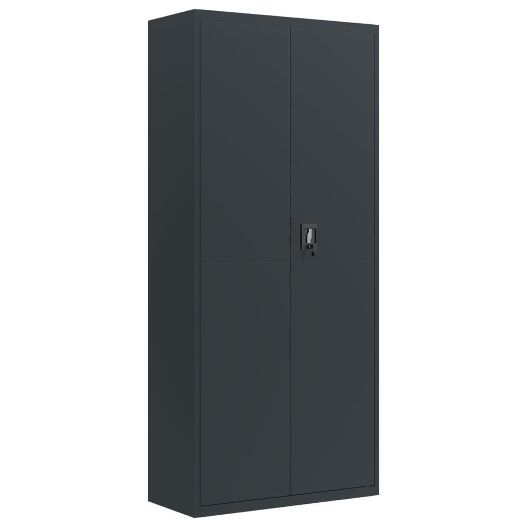 vidaXL Αρχειοθήκη Ανθρακί 90x40x200 εκ. Ατσάλινη