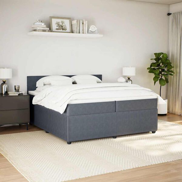 vidaXL &Kappa;&rho;&epsilon;&beta;ά&tau;&iota; Boxspring &mu;&epsilon; &Sigma;&tau;&rho;ώ&mu;&alpha; &Sigma;&kappa;&omicron;ύ&rho;&omicron; &Gamma;&kappa;&rho;&iota; 200x200 &epsilon;&kappa;. &Beta;&epsilon;&lambda;&omicron;ύ&delta;&iota;&nu;&omicron;