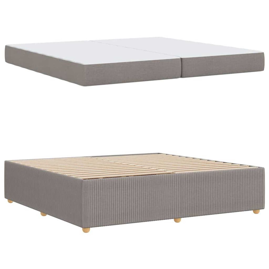 vidaXL Σκελετός κρεβατιού με στρώμα Taupe 200 x 200 cm ύφασμα