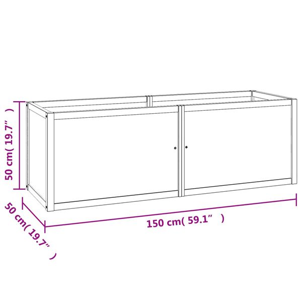 vidaXL Ζαρντινιέρα Υπερυψωμένη 150 x 50 x 50 εκ. από Μασίφ Ξύλο Teak