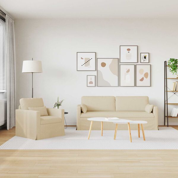 vidaXL &Sigma;&epsilon;&tau; &Kappa;&alpha;&nu;&alpha;&pi;έ 2 pcs &Kappa;&rho;&epsilon;&mu; 198 x 78 x 80 &epsilon;&kappa; ύ&phi;&alpha;&sigma;&mu;&alpha;