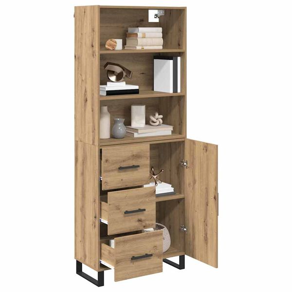 vidaXL Highboard Artisan Oak 69,5 x 34 x 180 &epsilon;&kappa;. &Epsilon;&pi;&epsilon;&xi;&epsilon;&rho;&gamma;&alpha;&sigma;&mu;έ&nu;&omicron; &xi;ύ&lambda;&omicron;