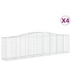 vidaXL Συρματοκιβώτια Τοξωτά 4 τεμ. 400x50x100/120 εκ. Γαλβαν. Ατσάλι