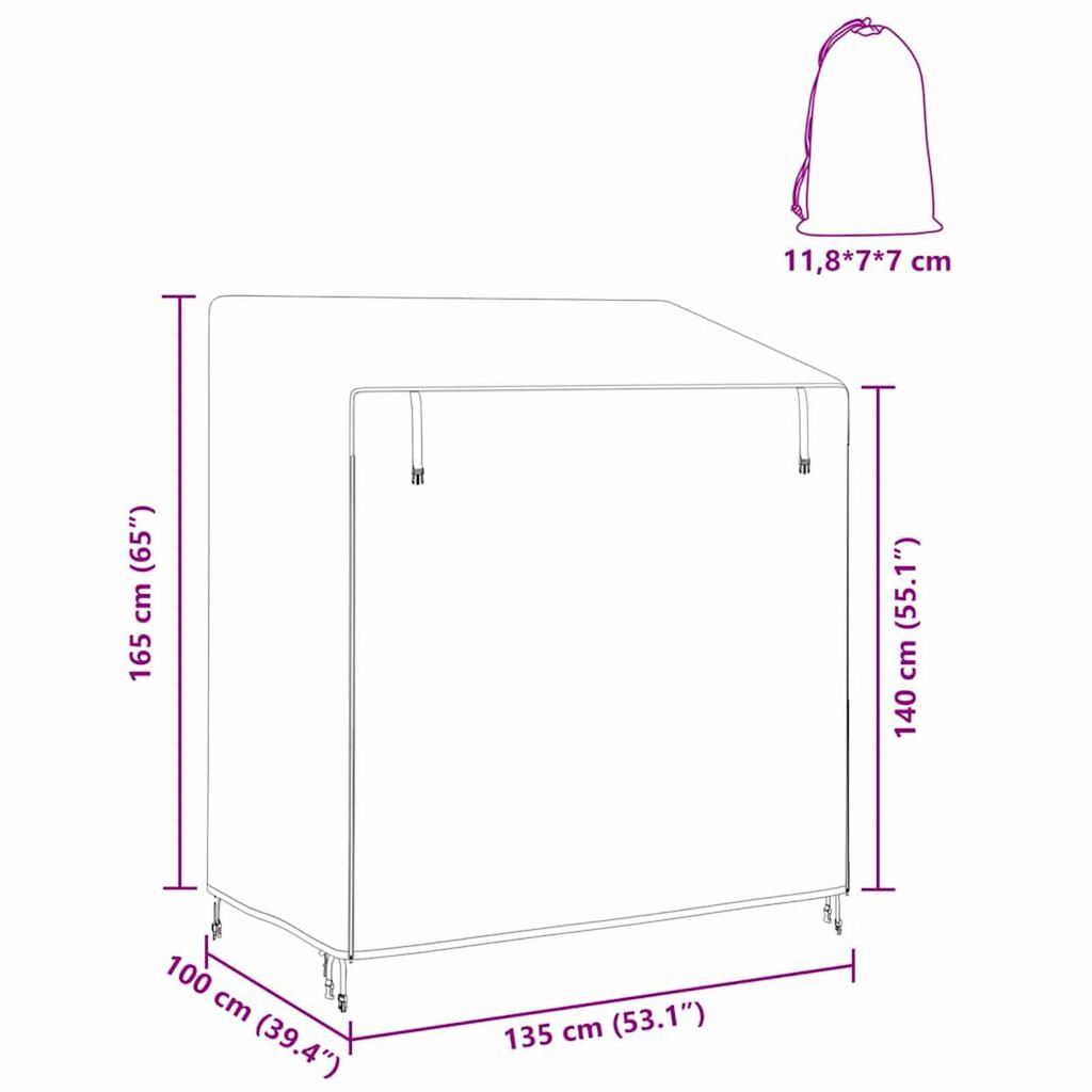 vidaXL Κάλυμμα για κούνια εξωτερικού χώρου 135 x 100 x 165 εκ.