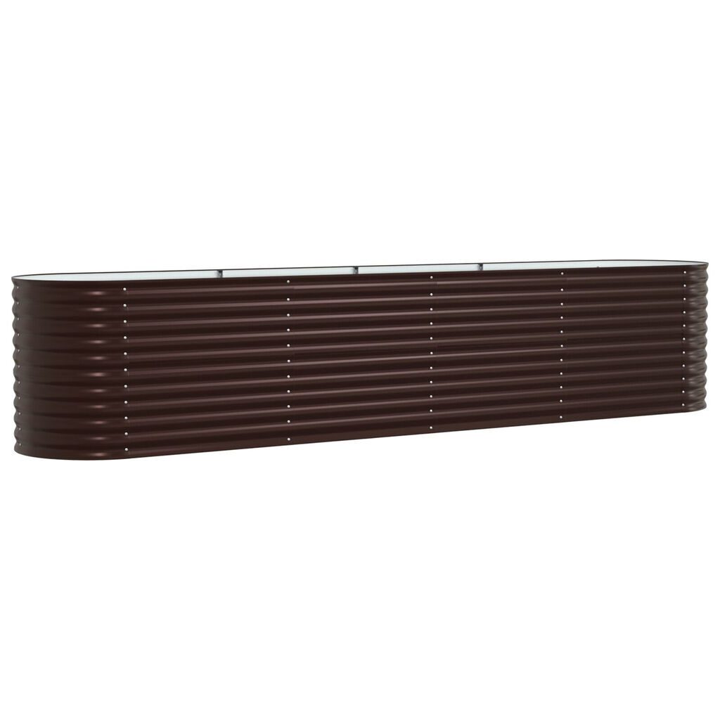 vidaXL Κήπος Ανυψωμένο Κρεβάτι Καφέ 400x80x81 εκ από Γαλβανισμένο Ατσάλι
