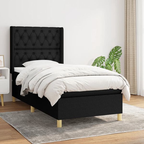 vidaXL &Kappa;&rho;&epsilon;&beta;ά&tau;&iota; Boxspring &mu;&epsilon; &Sigma;&tau;&rho;ώ&mu;&alpha; &Mu;&alpha;ύ&rho;&omicron; 80 x 200 &epsilon;&kappa;. &Upsilon;&phi;&alpha;&sigma;&mu;ά&tau;&iota;&nu;&omicron;