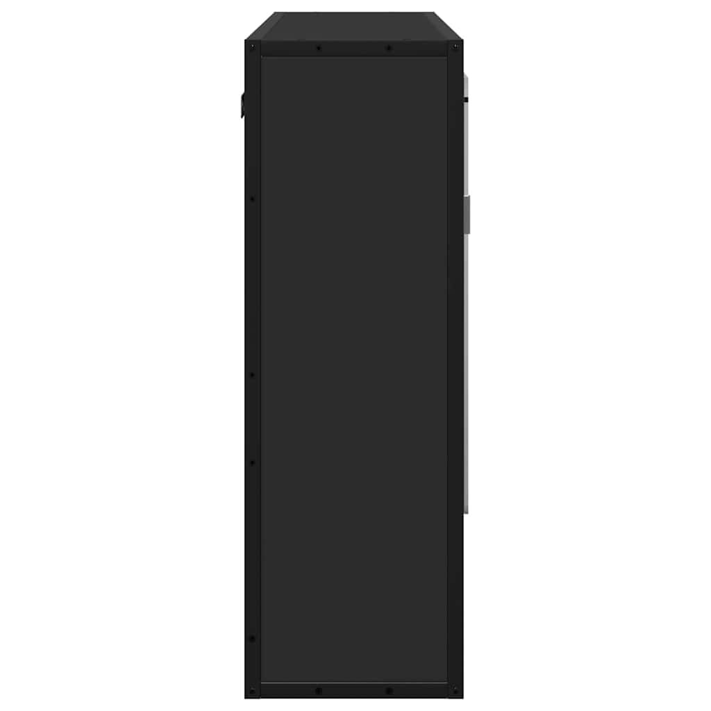 vidaXL Καθρέφτης Μπάνιου με Ντουλάπι Μαύρος 65x20x60 εκ. Επεξ. Ξύλο