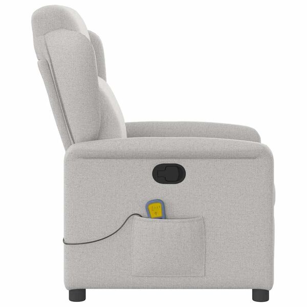 vidaXL καρέκλα ανάκλισης μασάζ Cloud Grey Fabric