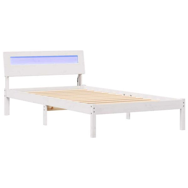 vidaXL Σκελετός Κρεβατιού Λευκό 90 x 190 cm Μασίφ ξύλο πεύκου