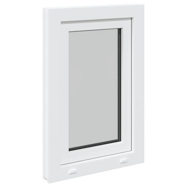 vidaXL Παράθυρο Υπογείου "RISOR" 50x75 εκ. Ανακλινόμενο & Περιστρεφόμενο DIN Δεξιό Λευκό