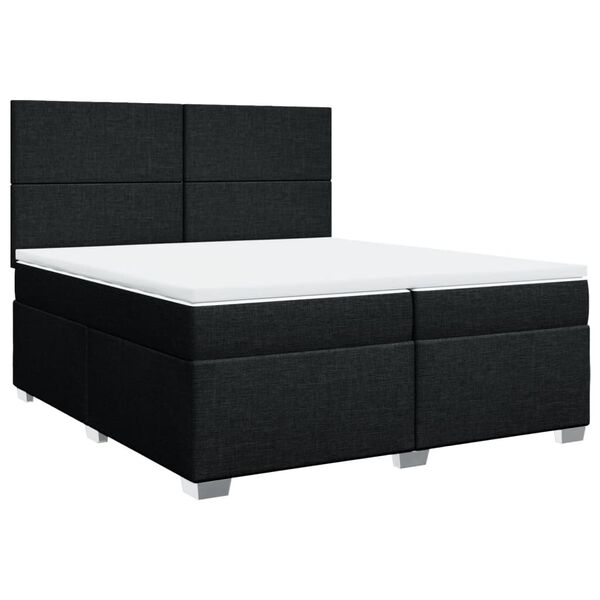 vidaXL &Kappa;&rho;&epsilon;&beta;ά&tau;&iota; Boxspring &mu;&epsilon; &Sigma;&tau;&rho;ώ&mu;&alpha; &Mu;&alpha;ύ&rho;&omicron; 200x200 &epsilon;&kappa;. &Upsilon;&phi;&alpha;&sigma;&mu;ά&tau;&iota;&nu;&omicron;