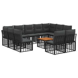vidaXL &Sigma;&epsilon;&iota;&rho;ά &Kappa;&alpha;&nu;&alpha;&pi;έ &Epsilon;&xi;&omega;&tau;&epsilon;&rho;&iota;&kappa;&omicron;ύ 12 pcs &Mu;&alpha;ύ&rho;&omicron; &kappa;&alpha;&iota; &Sigma;&kappa;&omicron;ύ&rho;&omicron; &Gamma;&kappa;&rho;ί&zeta;&omicron;