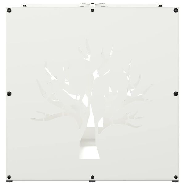 vidaXL Ράφι Καυσόξυλων Λευκό 40x40x40 εκ. Χάλυβας ψυχρής έλασης