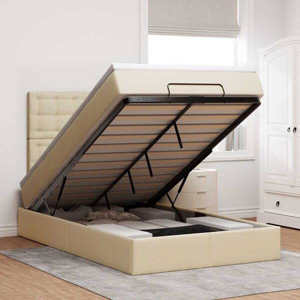 vidaXL &Omicron;&theta;&omega;&mu;&alpha;&nu;&iota;&kappa;ό &kappa;&rho;&epsilon;&beta;ά&tau;&iota; &mu;&epsilon; &sigma;&tau;&rho;ώ&mu;&alpha; Cream 120x200cm ύ&phi;&alpha;&sigma;&mu;&alpha;