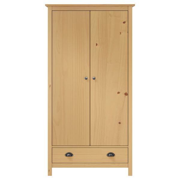vidaXL Ντουλάπα Hill Δίφυλλη 89x50x170 εκ. Μασίφ Ξύλο Πεύκου