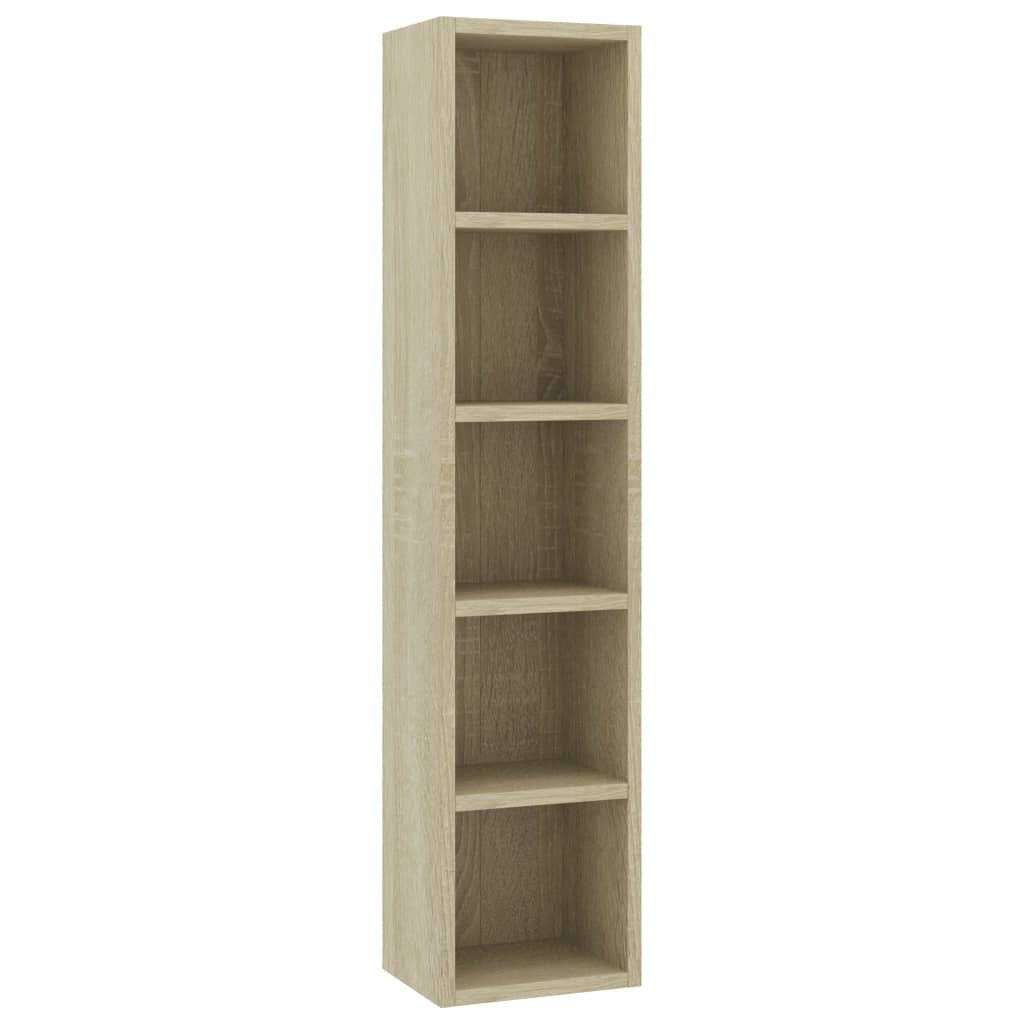 vidaXL Έπιπλο για CD Χρώμα Sonoma Δρυς 21x16x93,5 εκ. από Μοριοσανίδα