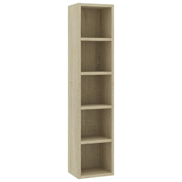 vidaXL Έπιπλο για CD Χρώμα Sonoma Δρυς 21x16x93,5 εκ. από Μοριοσανίδα