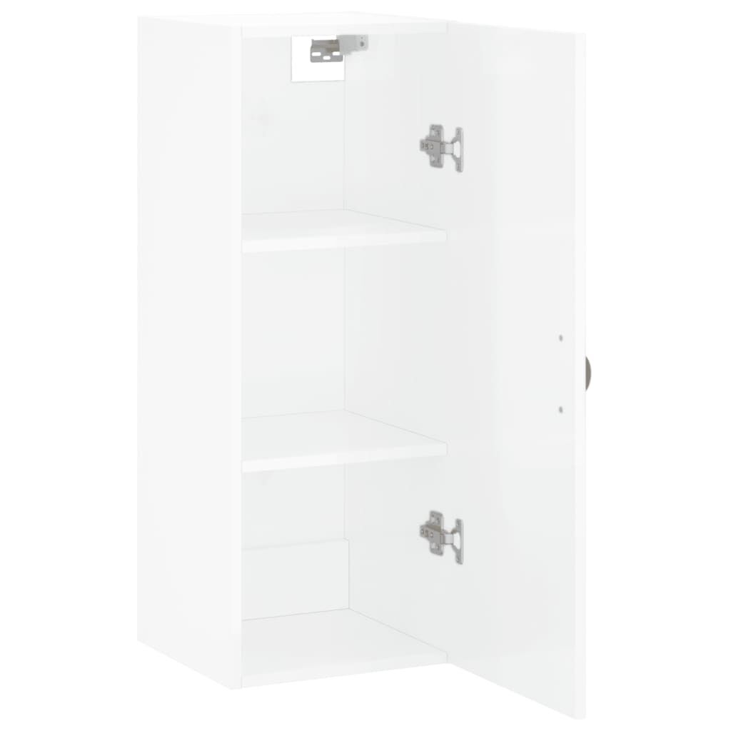 vidaXL Ντουλάπι Τοίχου Γυαλιστερό Λευκό 34,5 x 34 x 90 εκ.