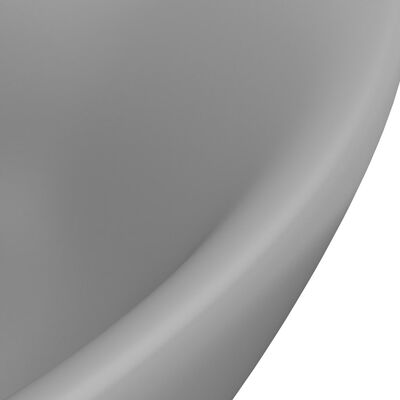vidaXL Νιπτήρας με Υπερχείλιση Οβάλ Αν. Γκρι Ματ 58,5x39 εκ. Κεραμικός