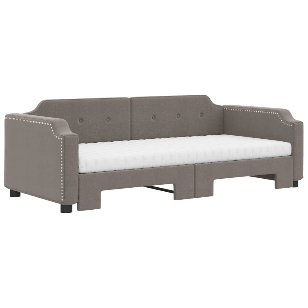 vidaXL Καναπές Κρεβάτι Συρόμενος Taupe 100x200εκ. Υφασμάτινος Στρώματα