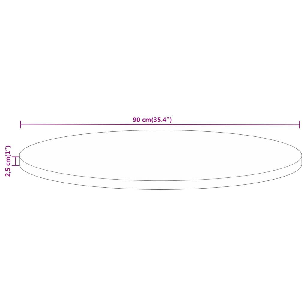 vidaXL Επιφάνεια Τραπεζιού Στρογγυλή Ø90x2,5εκ Μασίφ Ξύλο Μάνγκο