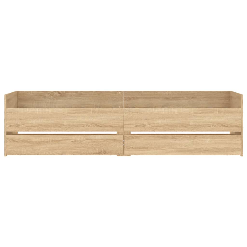 vidaXL Πλαίσιο Κρεβατιού Με Συρτάρια Sonoma Δρυς 75x190εκ Small Single