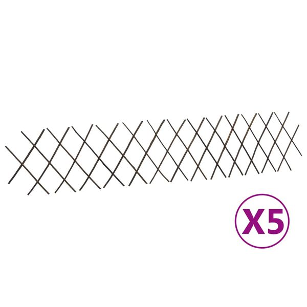 vidaXL Καφασωτό Φράχτης 5 τεμ. 180 x 30 εκ. από Ιτιά