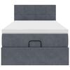 vidaXL Οθωμανικό κρεβάτι με στρώμα σκούρο γκρι 100x200cm Velvet
