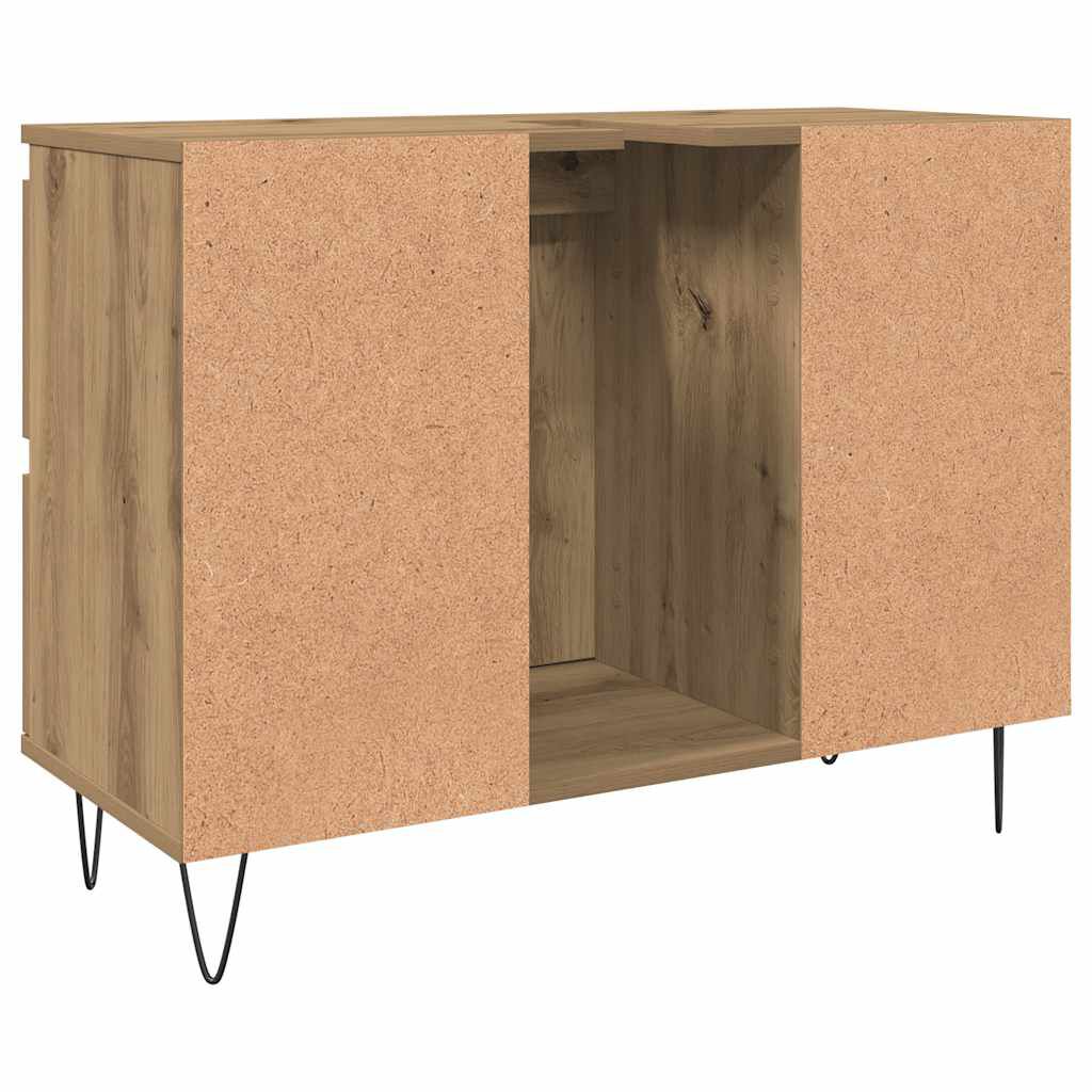 vidaXL Ντουλάπι μπάνιου Δρυς τεχνίτης 80x33x60 cm Κατασκευασμένο ξύλο