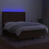 vidaXL &Kappa;&rho;&epsilon;&beta;ά&tau;&iota; Boxspring &mu;&epsilon; &Sigma;&tau;&rho;ώ&mu;&alpha; & LED &Sigma;&kappa;.&Kappa;&alpha;&phi;έ 140x200 &epsilon;&kappa; &Upsilon;&phi;&alpha;&sigma;&mu;ά&tau;&iota;&nu;&omicron;