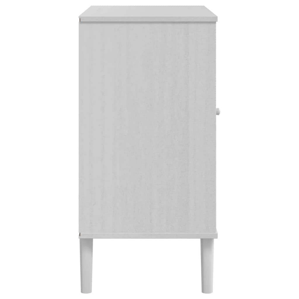 vidaXL Ντουλάπι SENJA Λευκό / Όψη Ρατάν 80x40x80 εκ. Μασίφ Ξύλο Πεύκου