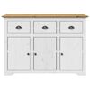 vidaXL Ντουλάπι BODO Λευκό/Καφέ 115,5x43x200,5 εκ. Μασίφ Ξύλο Πεύκου