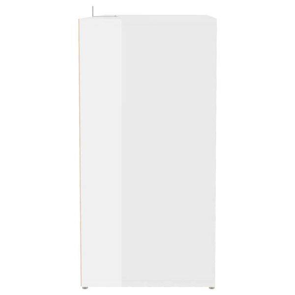 vidaXL Παπουτσοθήκη Γυαλιστερό Λευκό 60 x 35 x 70 εκ. από Επεξ. Ξύλο